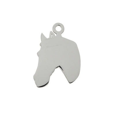 Pferd Plättchen Edelstahl 20 x 14,5 x 1 mm