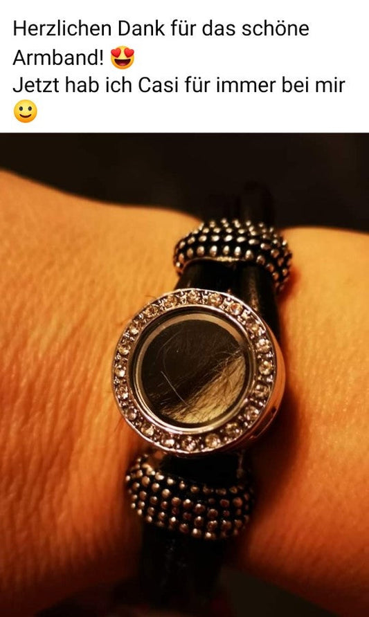 Edles Lederarmband mit eingearbeitetem Fell