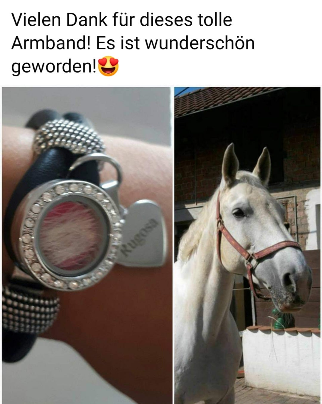 Lederarmband mit eingearbeitetem Fell