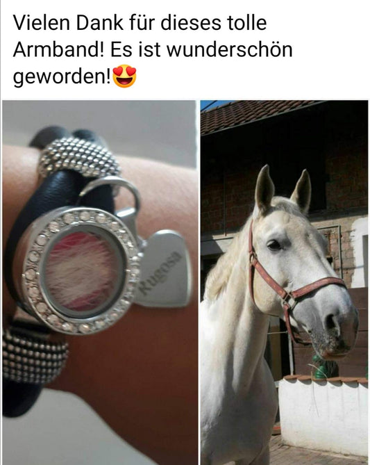 Lederarmband mit eingearbeitetem Fell