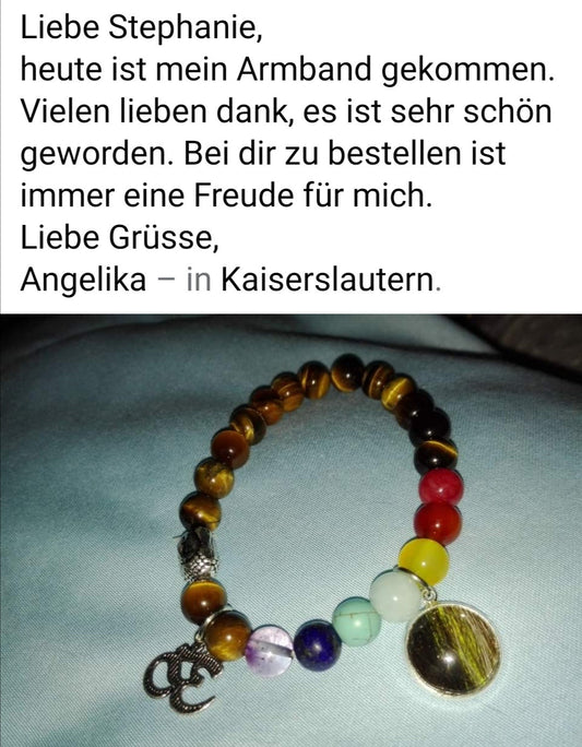 Yoga-Armband mit personalisiertem Anhänger inkl. eingearbeitetem Fell