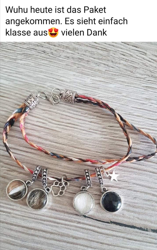 Geflochtenes Armband mit Charms (inkl. Fell)