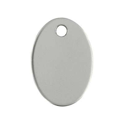 Plättchen oval Edelstahl Durchmesser 17,6 x 12 mm