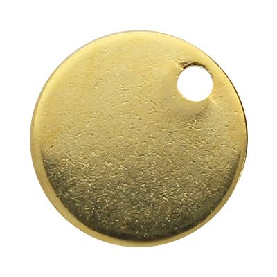 Plättchen rund Edelstahl gold Durchmesser 10 mm