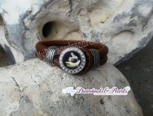 Armband aus Lederimitat 6mm mit Strasselement