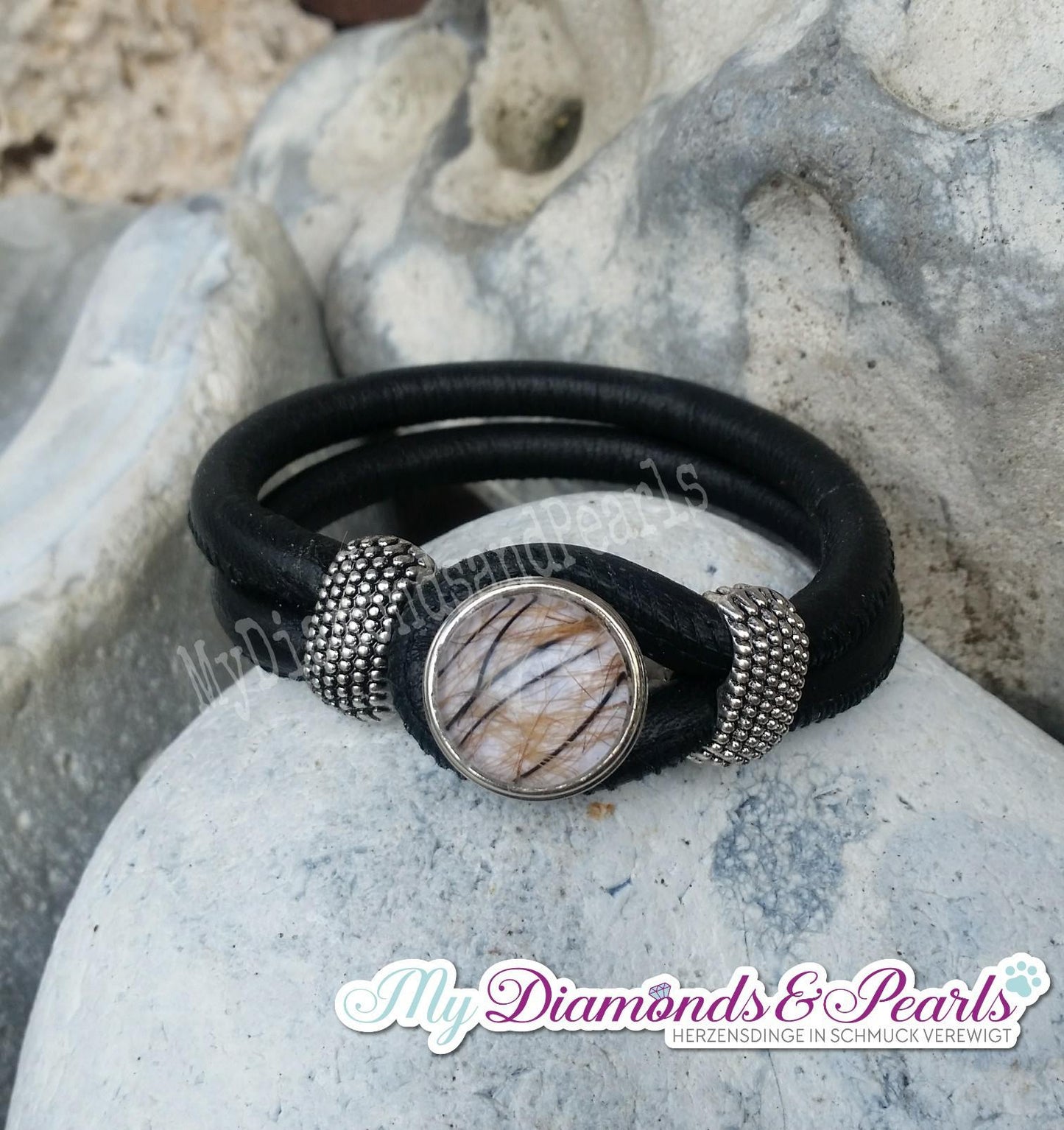 Armband aus Lederimitat 6mm