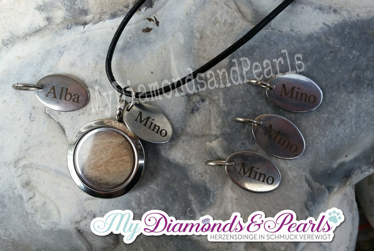 Plättchen oval Edelstahl Durchmesser 24 x 12 mm