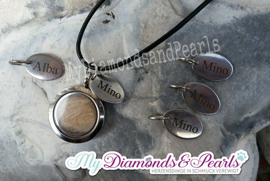 Plättchen oval Edelstahl Durchmesser 24 x 12 mm